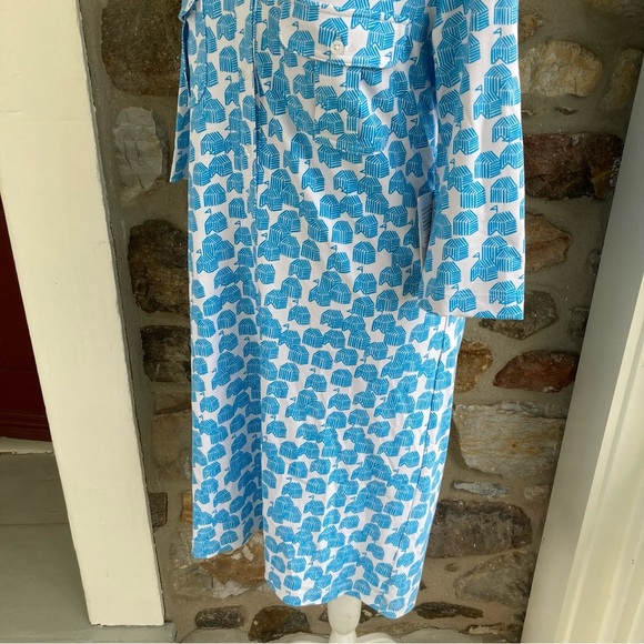 NWT Tuckernuck Persifor Winpenny Dress Cabana in Water Print 3/4 Sleeve Medium - Picture 7 of 14